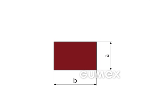 Rechteckiges Silikonprofil, 3x10mm, 60°ShA, ISO 3302-1 E2, -60°C/+250°C, rotbraun, 